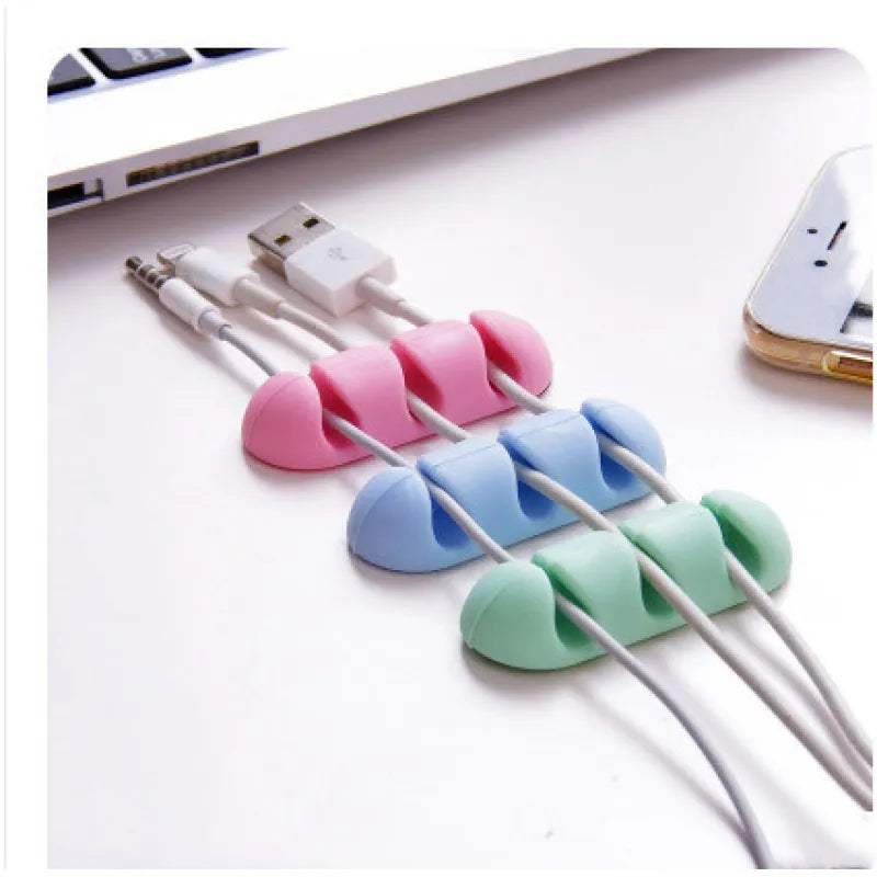 Kabelclips 2-Pack - Siliconen Bureau Organizer - Kabelmanagement - Meerdere Kleuren