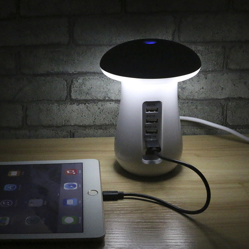Mushroom Lamp 2-in-1 - LED Lamp met USB Oplader - Nachtlampje & Telefoon Houder - Bureau Accessoire