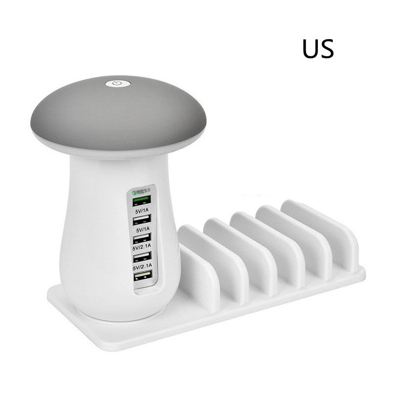 Mushroom Lamp 2-in-1 - LED Lamp met USB Oplader - Nachtlampje & Telefoon Houder - Bureau Accessoire