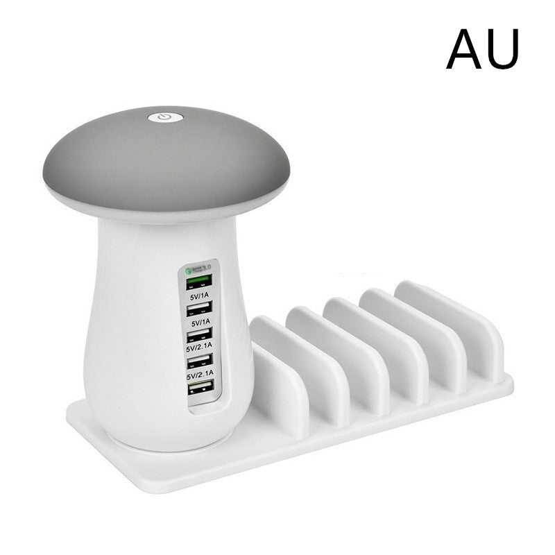 Mushroom Lamp 2-in-1 - LED Lamp met USB Oplader - Nachtlampje & Telefoon Houder - Bureau Accessoire