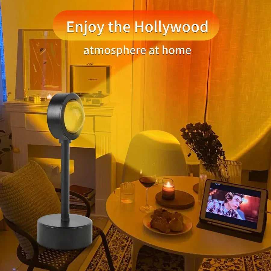 USB Sunset Lamp - Zonsondergang Projector - Sfeerverlichting voor Slaapkamer - Fotografie Achtergrond