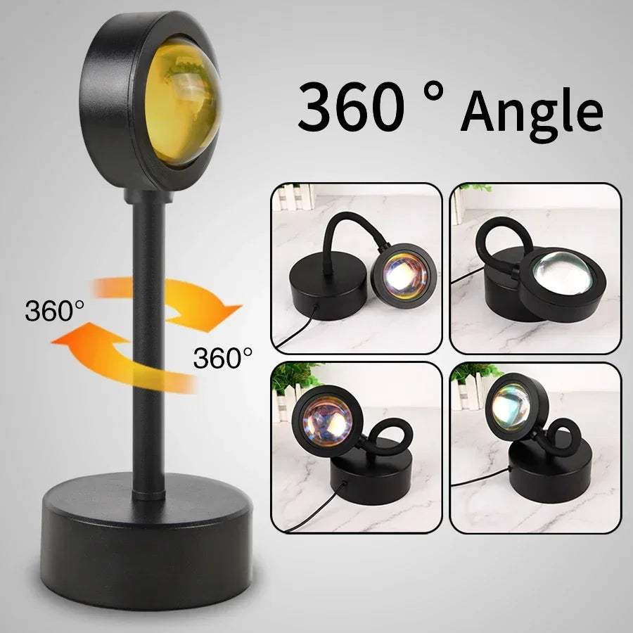 USB Sunset Lamp - Zonsondergang Projector - Sfeerverlichting voor Slaapkamer - Fotografie Achtergrond
