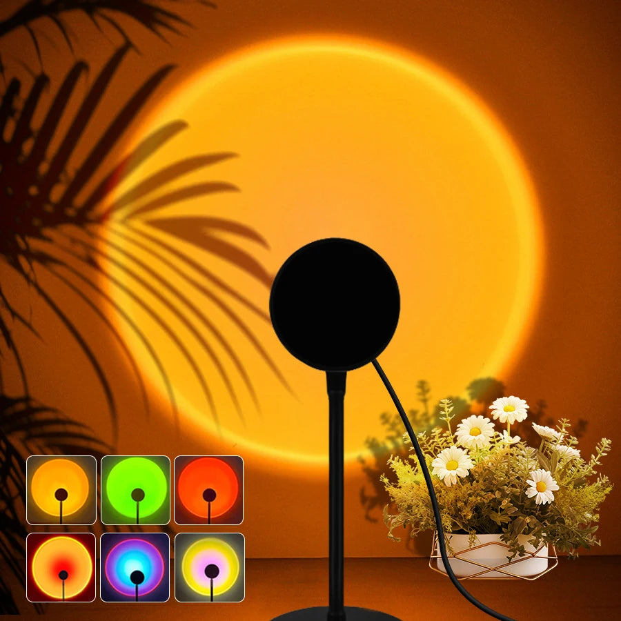 USB Sunset Lamp - Zonsondergang Projector - Sfeerverlichting voor Slaapkamer - Fotografie Achtergrond
