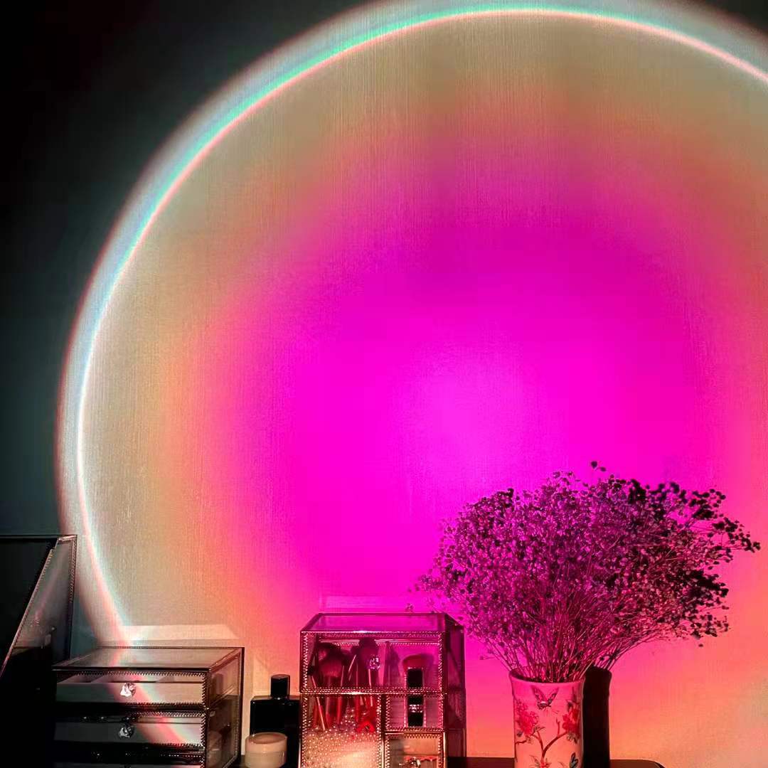 Rainbow Sunset Lamp - Oplaadbaar - 180° Rotatie - Sfeerverlichting voor Slaapkamer
