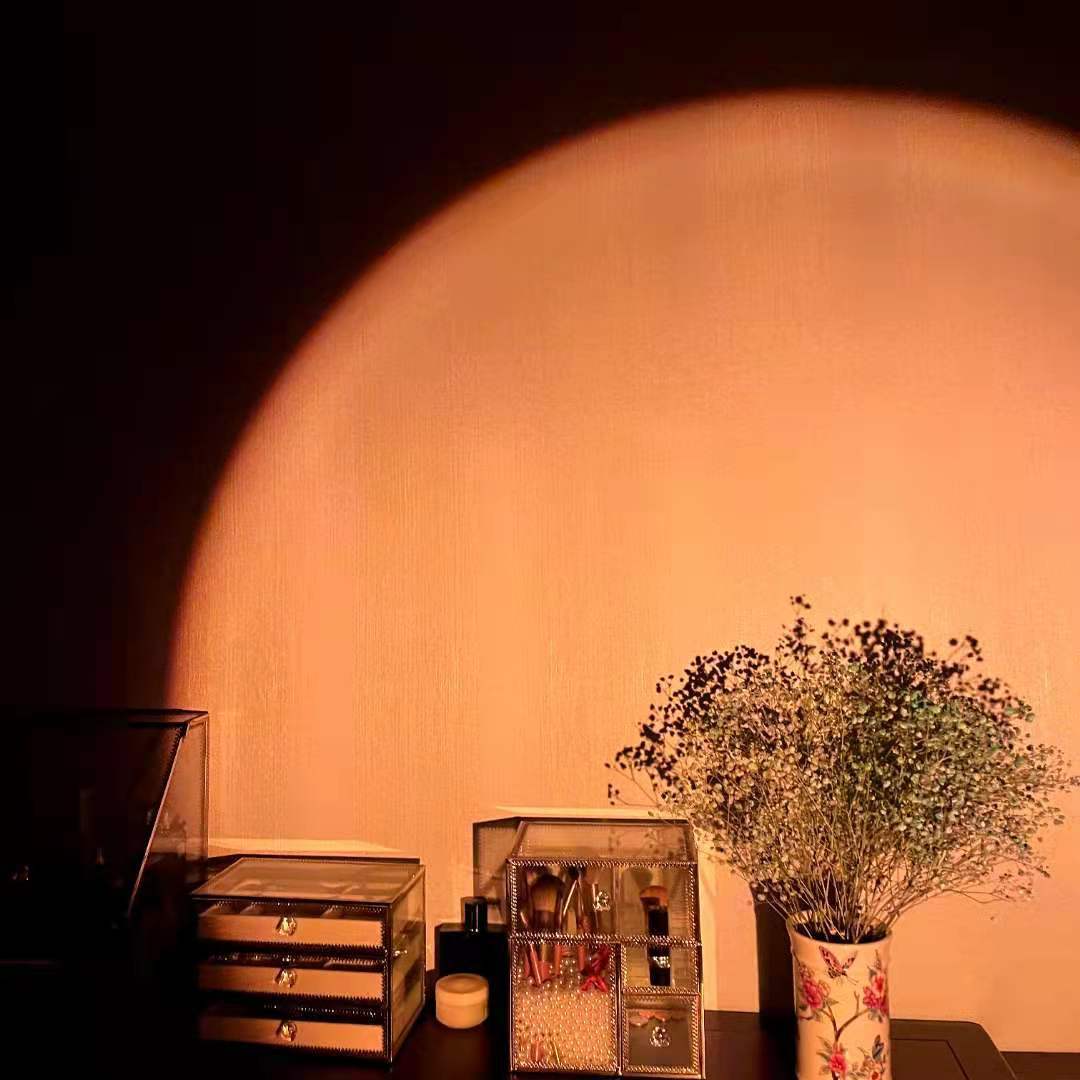 Rainbow Sunset Lamp - Oplaadbaar - 180° Rotatie - Sfeerverlichting voor Slaapkamer